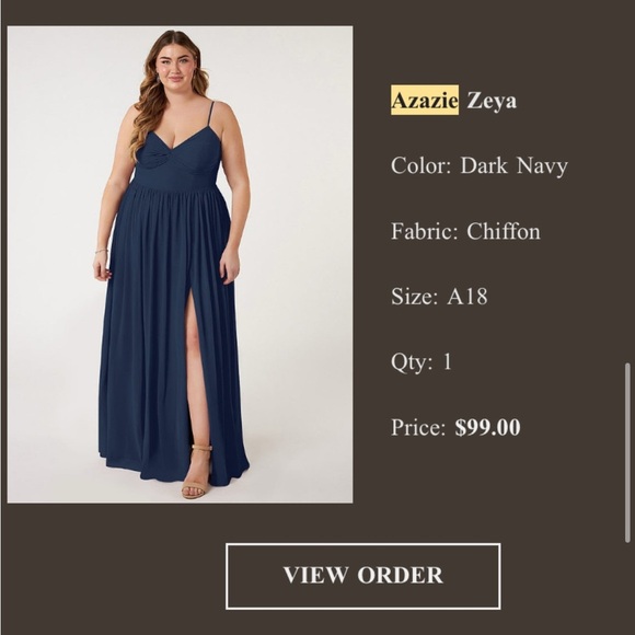 Azazie Deep Blue Maxi Dress - Picture 2 of 3